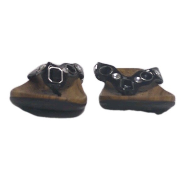 Vionic Sandals Women 8 Black Rest Eve Jeweled Arch Support Thong Flip Flop EU39 - Picture 7 of 13